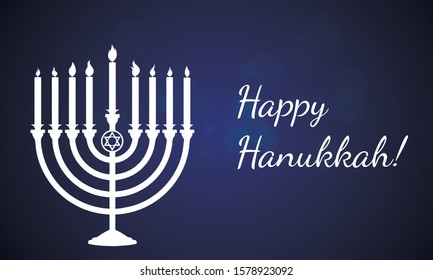 Hanukkah Greeting Card Traditional Chanukah Symbols Stock Vector ...