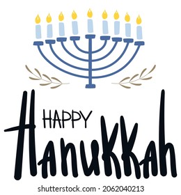 Hanukkah Greeting card.Jewish Holiday Hanukkah.Vector illustration.Eps10