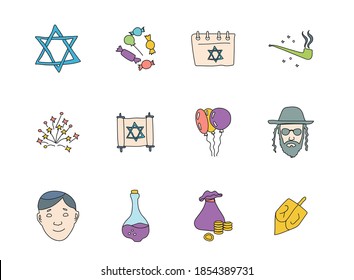 Hanukkah Hand Drawn Linear Vector Icons Isolated On White Background.hanukkah Doodle Icon Set For Web And Ui Design, Mobile Apps And Print Products