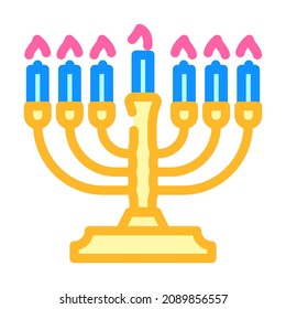 hanukkah holiday color icon vector. hanukkah holiday sign. isolated symbol illustration