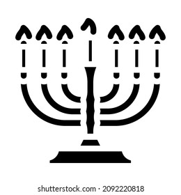 hanukkah holiday glyph icon vector. hanukkah holiday sign. isolated contour symbol black illustration