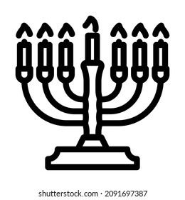 hanukkah holiday line icon vector. hanukkah holiday sign. isolated contour symbol black illustration