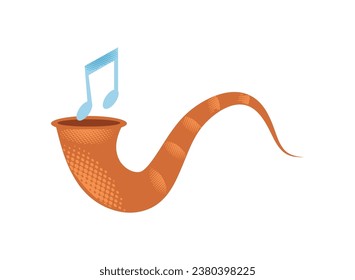 hanukkah horn music illustration isolated