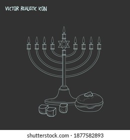 Hanukkah icon line element. Vector illustration of hanukkah icon line isolated on clean background for your web mobile app logo design.