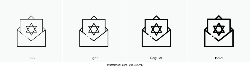 hanukkah icon. Linear style sign isolated on white background. Vector illustration.