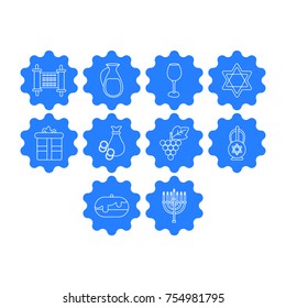 hanukkah icon set badges