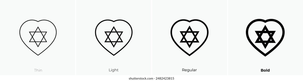 hanukkah icon. Thin, Light Regular And Bold style design isolated on white background