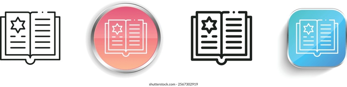 hanukkah icon. Thin Linear, Regular and Button Style Design Isolated On White Background