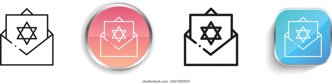 hanukkah icon. Thin Linear, Regular and Button Style Design Isolated On White Background