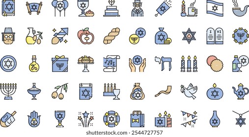 Hanukkah icons High-Quality Vector Icons Collection with Editable Stroke. Ideal for Professional and Creative Projects.
