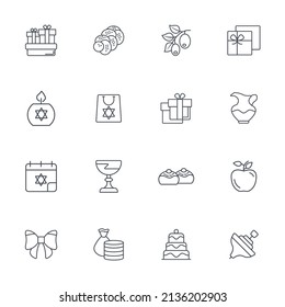 Hanukkah icons set . Hanukkah pack symbol vector elements for infographic web