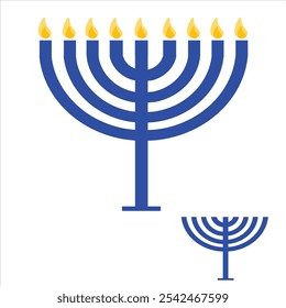 Hanukkah Illustration von neun Kerzen oder Menorah