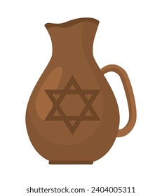 hanukkah jar with star isolated