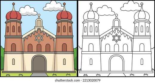 Hanukkah, jüdische Kirchenfarben, Illustration