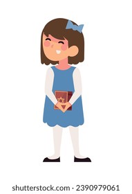 hanukkah jewish girl illustration isolated