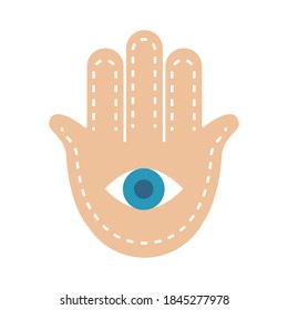 hanukkah, jewish hamsa holiday celebration religion flat icon vector illustration
