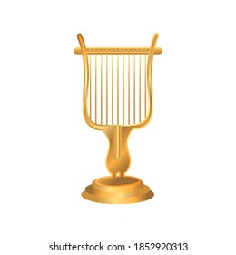 hanukkah, Jewish harp traditional musical flat icon vector illustration