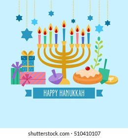 Hanukkah jewish holiday banner design