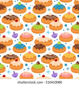 Hanukkah jewish holiday seamless pattern background for graphic and web design