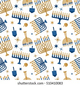 Hanukkah jewish holiday seamless pattern background with for graphic and web design