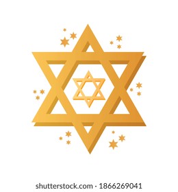 hanukkah jewish star celebration icon vector illustration design