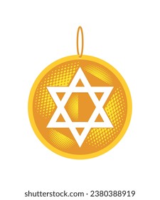 hanukkah jewish star isolated illustration