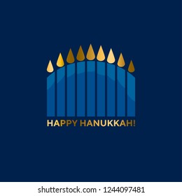 hanukkah juish vector illustration. jewish menorah simple vector icon. hanuka candles symbol.