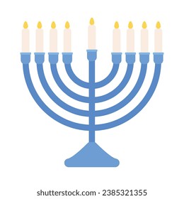 hanukkah kawaii menorah illustration isolated