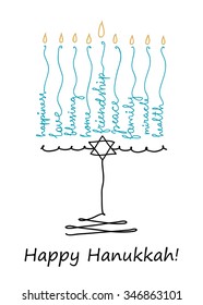 Hanukkah, kids illustration, vector