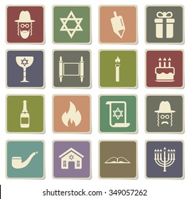 Hanukkah label icons for web