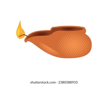 hanukkah lamp with oil illustration