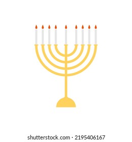 hanukkah lamp vector illustration. Vector Hanukkah Lamp, menorah festival, flat design
