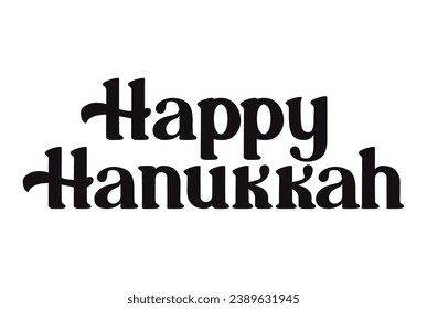 hanukkah Lettering decorative composition icon