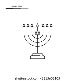 Hanukkah Line Icon Vector Design.
