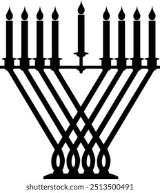 Ilustração do vetor preto de Hanukkah Menorah