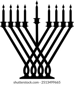 Silhueta de vetor preta de Hanukkah Menorah