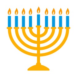 Hanukkah Menorah Candelabrum With Nine Lit Candles Flat Vector Color Icon For Holiday Apps And Websites