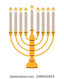 hanukkah menorah candles isolated illustration