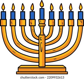 Hanukkah Menorah Cartoon Colored Clipart 