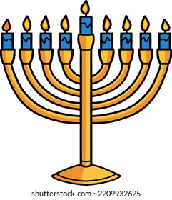 Hanukkah Menorah Cartoon Colored Clipart 