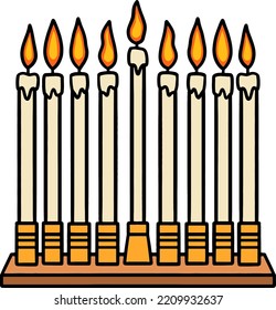 Hanukkah Menorah Cartoon Colored Clipart 