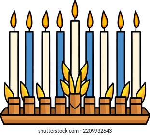 Hanukkah Menorah Cartoon Colored Clipart 