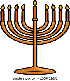 Hanukkah Menorah Cartoon Colored Clipart 