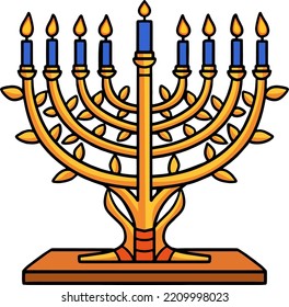 Hanukkah Menorah Cartoon Colored Clipart 