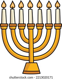 Hanukkah Menorah Cartoon Colored Clipart 
