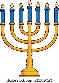 Hanukkah Menorah Cartoon Colored Clipart 