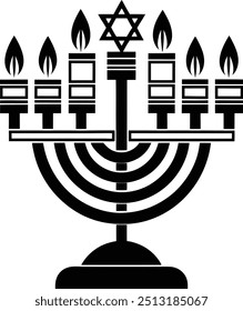 Hanukkah Menorah  Coloring Page for Kids