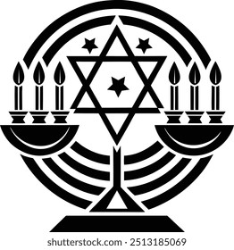 Hanukkah Menorah  Coloring Page for Kids