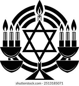 Hanukkah Menorah  Coloring Page for Kids