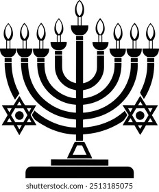 Hanukkah Menorah  Coloring Page for Kids